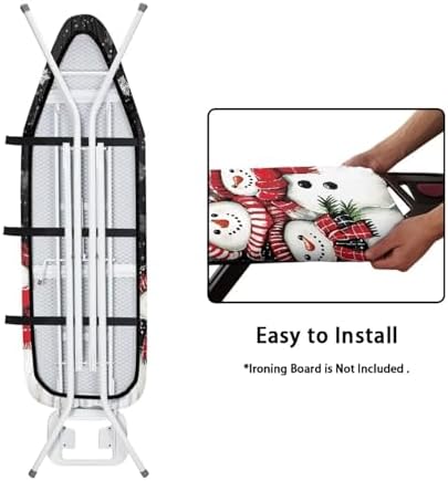 Snowman Non-Slip Ironing Board Cover Snowflake Novelty Ironing Board Protector - Image 4