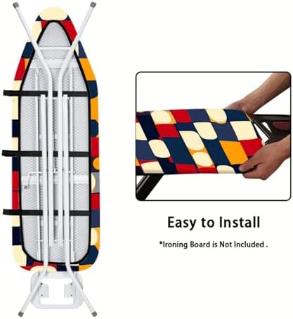 Nuxovilar Colorful Geometric Blocks Ironing Board Cover 15x54 Polyester - Image 5