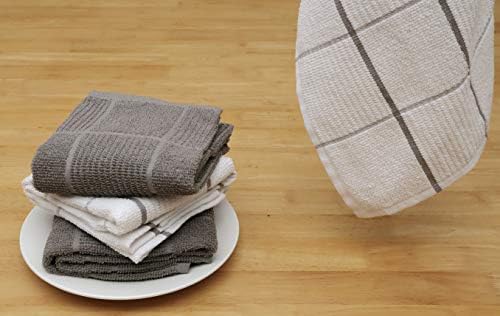 AMOUR INFINI Kitchen Towels Pack of 4, Terry Cotton Dish Towels, Ultra Absorbent - Image 3