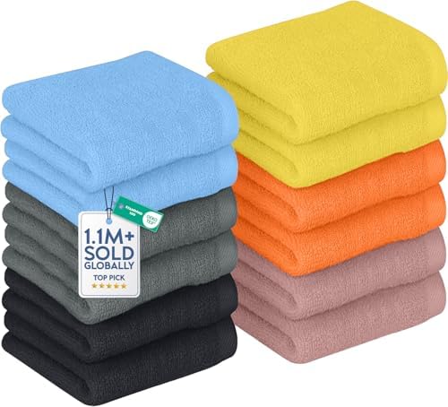 DAN RIVER 12 Pack Cotton Wash Cloths Set by DanRiver