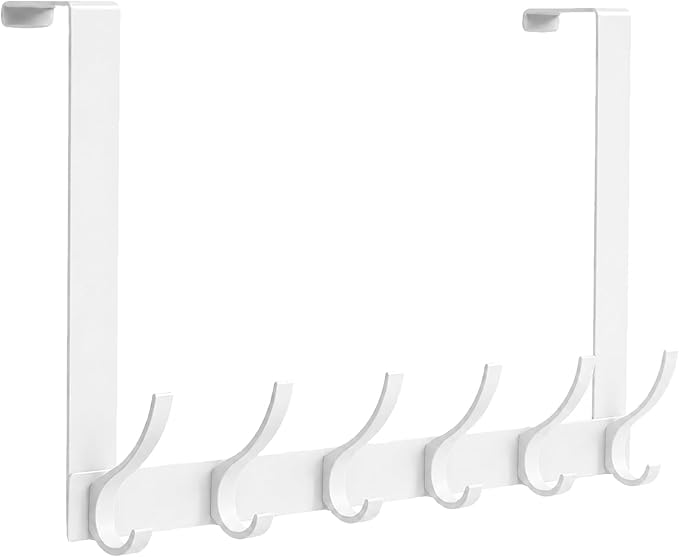 Peasulin Over The Door Hook Rack 11", 6 Double Hooks 12 Hanging Positions | by Peasulin