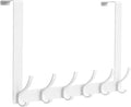 Peasulin Over The Door Hook Rack 11", 6 Double Hooks 12 Hanging Positions | by Peasulin
