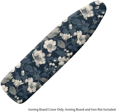 Deep Blue Flower Durable Thick Ironing Board Covers Stain Resistant Hook and - Image 5