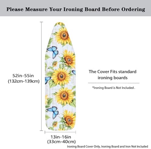 Butterfly Sunflower Ironing Board Cover, Soft Ironing Board Pad Covers - Image 5