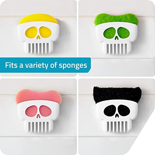 PELEG DESIGN Brain Drain White Skull Sponge Holder - Image 4