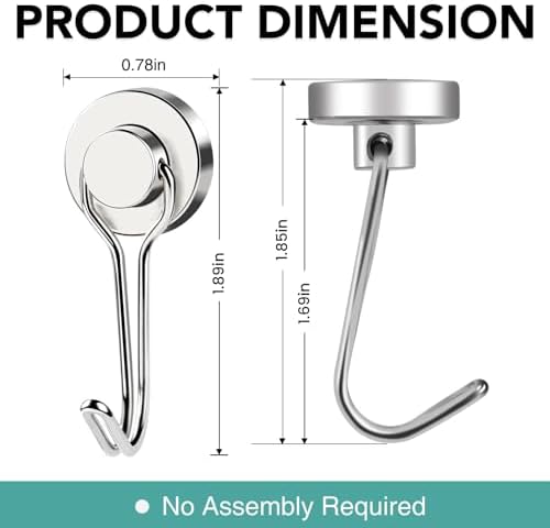 MIKEDE Magnetic Hooks Heavy Duty 40LB+ Swivel Swing Strong Magnet Hook - Image 4