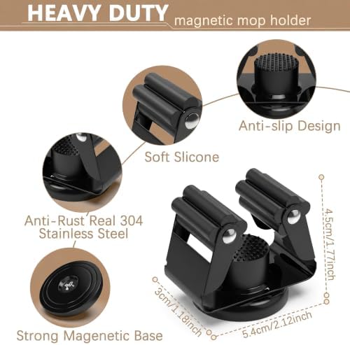 3-H 4 Pack Magnetic Broom Holder - Image 6