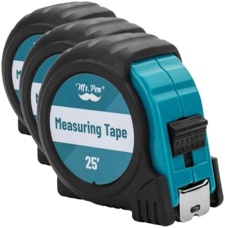 Mr. Pen- Retractable Tape Measure 25 ft, Teal & Black, Easy Read by MrPen