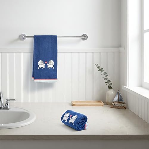 Ritz 2-Piece Cotton Velour Bathroom Hand Towel Set, Embroidered Adirondack - Image 4