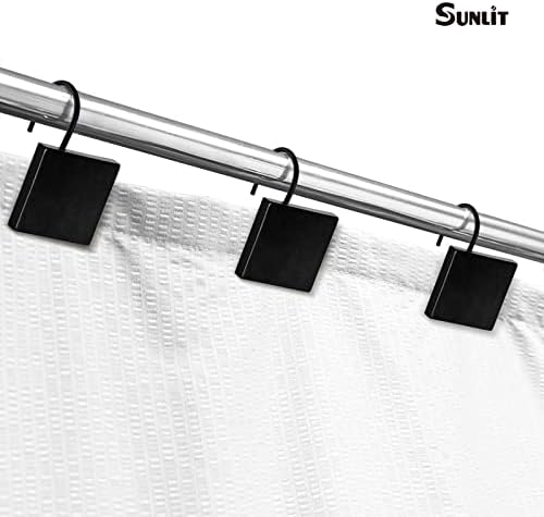 Square Shower Curtain Hooks, Decorative Bathroom Curtain Rings - Image 6