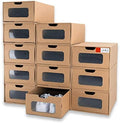 Shoe Box 12 Pack, 13.2 x 8.3 x 5.1in Waterproof Storage Boxes, Stationery by WALLQMER