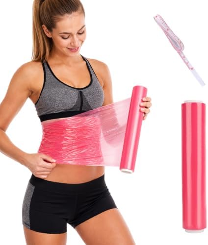 1 Rolls 60 Meters Pink Osmotic Plastic Body Wrap, Workout Sweat Enhancer Belly by Unknown