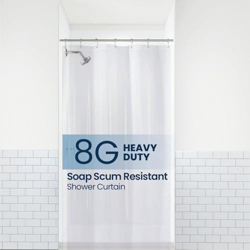 LiBa Shower Curtain PEVA 8G, 36x72 Inch Waterproof Clear by Liba