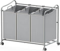 Simple Houseware Heavy Duty 3-Bag Laundry Sorter Rolling Cart by SimpleHouseware