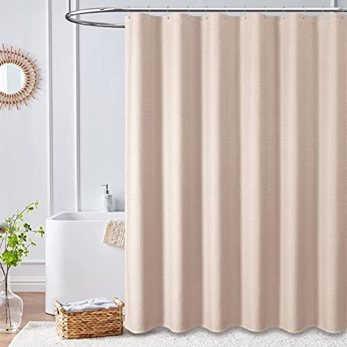 Dynamene Extra Long Waffle Shower Curtain 256 GSM Fabric 72x96 Blush Pink - Image 6