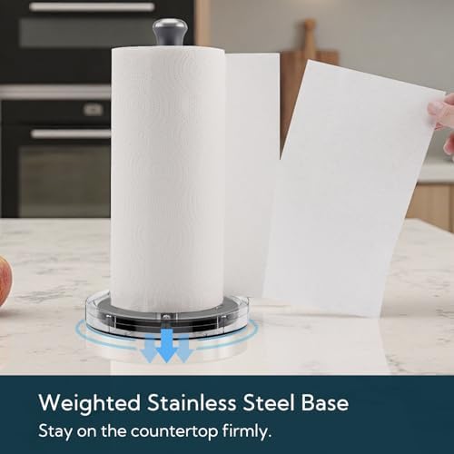 KITCHENDAO One-Handed Countertop Paper Towel Holder, Rotation Freestanding - Image 5