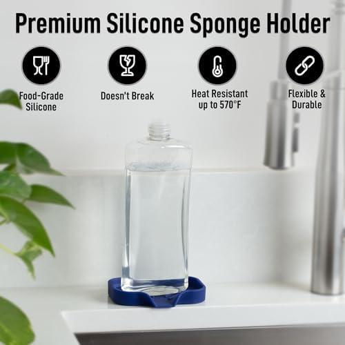 Zulay Kitchen Small Silicone Sponge Holder – Space-Saving Sink Organizer Tray - Image 4