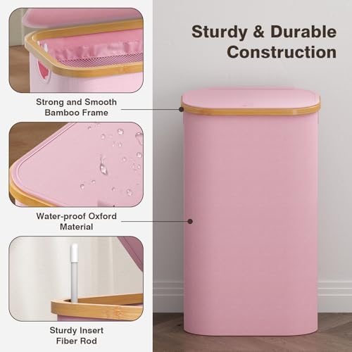 Bathola Laundry Hamper with Lid, Laundry Basket with Removable Bag - Image 6