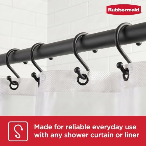 Rubbermaid Shower Hooks, Rustproof Stainless Steel S-Shaped Shower Rings - Image 2