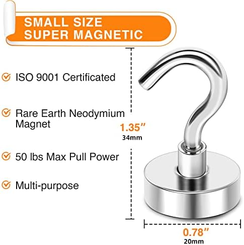 MIKEDE Magnetic Hooks Heavy Duty 50 Lbs Magnet - Image 3