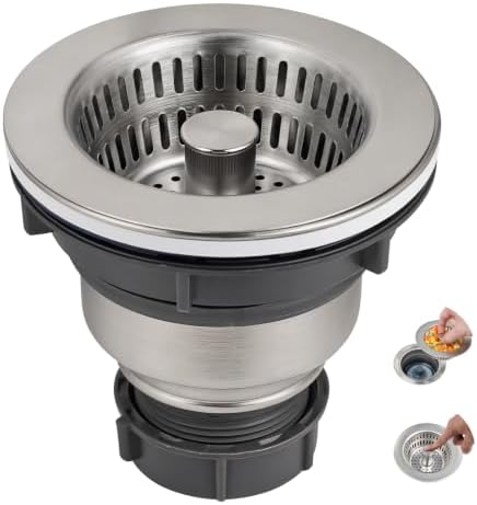 Hibbent Metal Kitchen Sink Drain Strainer and Stopper, SUS304 Body & Basket by Hibbent