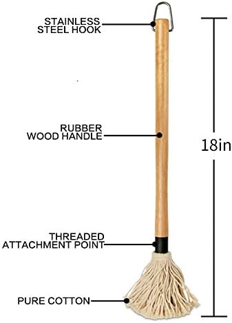 YFWOOD 18 Inch BBQ Mop Sauce Brushes Basting Brush Evenly Sauce Mop - Image 3