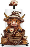 Chunful Coffee Beans Highland Cow Paper Towel Holder Coffees Kitchen Decor by Chunful