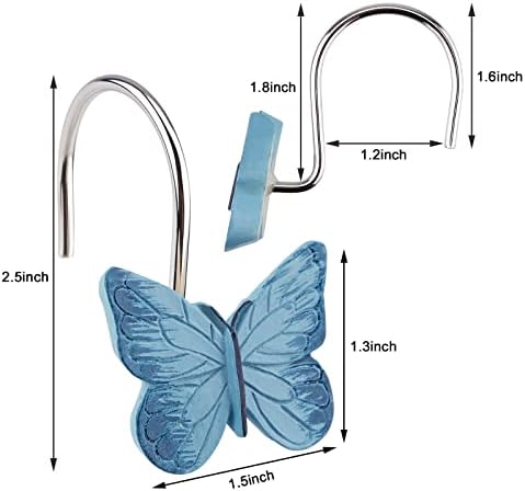 AGPTEK 12PCS Butterfly Resin Hooks, Butterfly Shower Curtain Hooks - Image 5