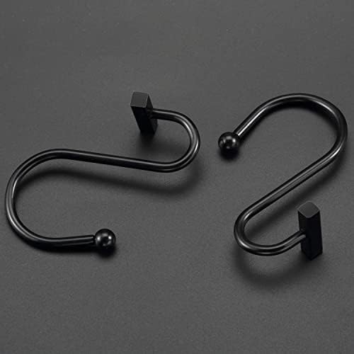 Black Shower Curtain Hooks, Rust Proof Shower Curtain Rings - Image 4