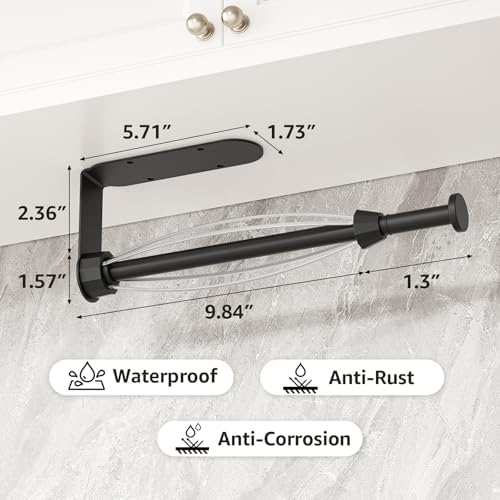 Mbillion Matte Black Ratchet Mechanism Paper Towel Holder - Image 2