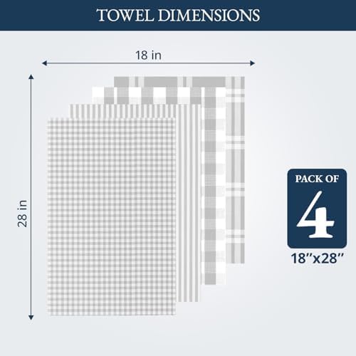 LANE LINEN Cotton Kitchen Towels Set, Quick-Drying Dish Towels, Tea Towels - Image 3