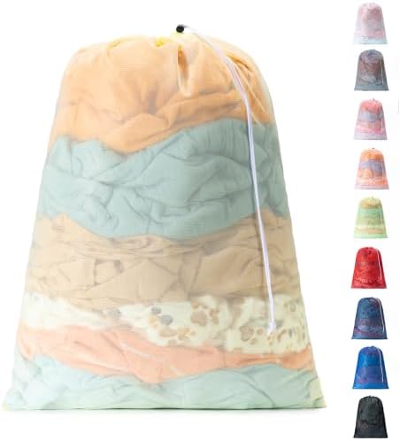 1 Pack Mesh Travel Laundry Bag 28" x 40"Extra Large Dirty Clothes Organizer by Unknown