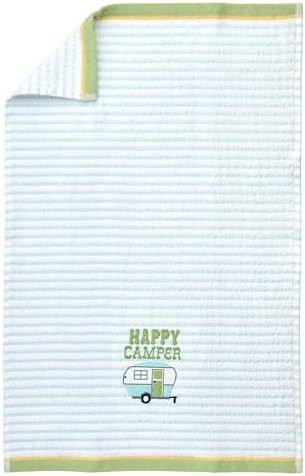 Ritz 2-Piece Cotton Velour Bathroom Hand Towel Set, Embroidered Happy Camper - Image 6