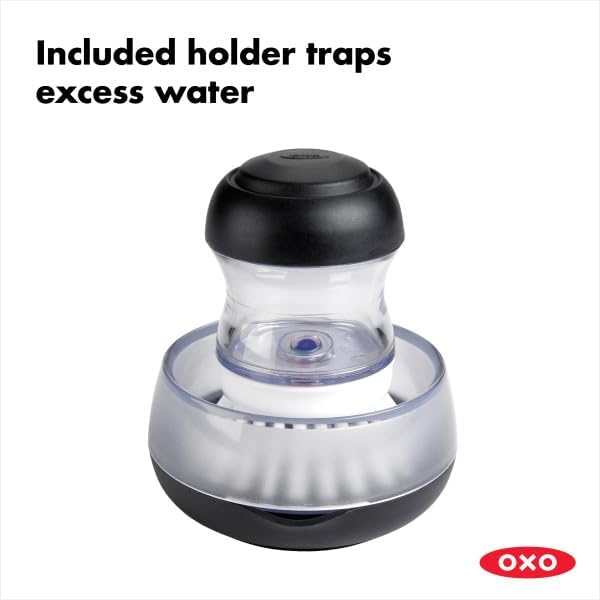OXO Good Grips Soap Dispensing Palm Brush Storage Set | Dish Scrub and Stand - Image 4