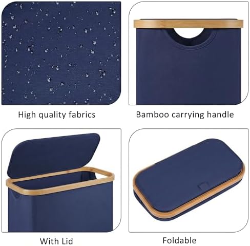 Slim Laundry Basket, 60L Laundry Hamper - Image 2