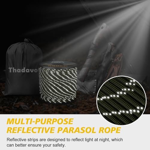 Paracord Reflective Rope 850Ib, 50/100/200/500/1000ft 4MM 11 Strand Parachute - Image 5