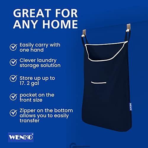 WENKO Laundry Hamper Bag Hanging, Over The Door Basket - Image 3