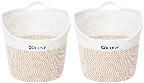 Coeusy 2 Pack Hanging Basket, Boho Wall Basket Hanging by WEAVECOMFORTINTOEVERYCORNER