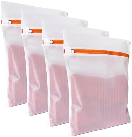 4 Pack Mesh Laundry Bags for Delicates 12inx16in LAUNDRY CLUB® by LAUNDRYCLUB