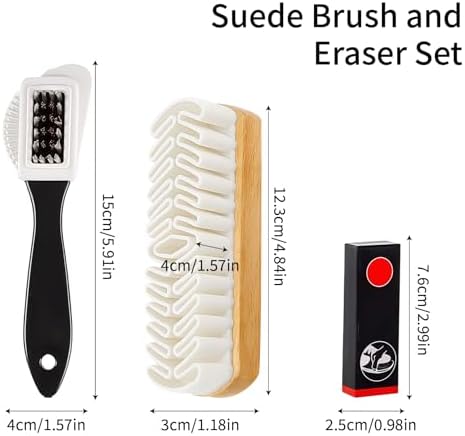 Suede Shoe Brush Eraser Set:3 Pcs Soft Suede Nubuck Shoes Brush Cleaner Kit - Image 2