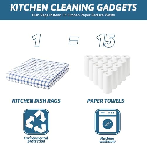 Nialnant 8 Pcs Kitchen Dish Rags, 100% Cotton Soft Absorbent - Image 6