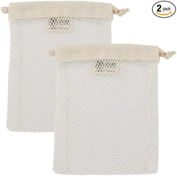 Simple Ecology Organic Cotton Mesh Laundry Bag – X-Small 2-Pack by Simple+Ecology