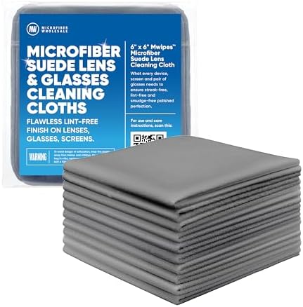Premium Lens Glasses Cleaning Cloth by Microfiber Wholesale | Gray | 6”x6” | by MicrofiberWholesale