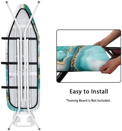 Green Marble Ironing Board Cover, Soft Ironing Board Pad Cover Protector - Image 4