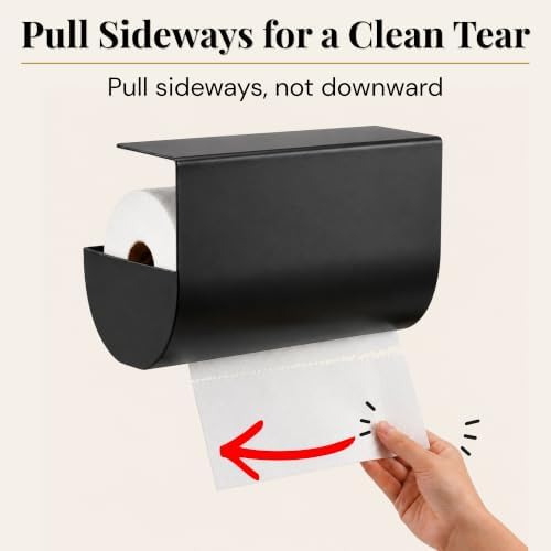 Aureo Paper Towel Holder Under Cabinet, No Drill, Hooks Over Shelf - Image 5