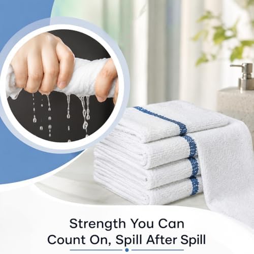 Bar Mop Towels Pack of 60 – Bulk Terry Cleaning Rags 16"x19" – Absorbent - Image 6