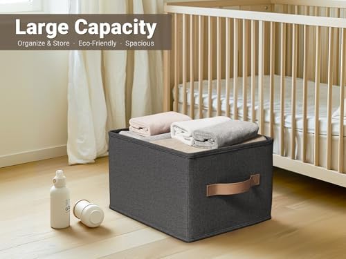 3-Pack Closet Storage Bins, Foldable Fabric Storage Baskets - Image 6