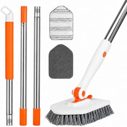 Tile Tub Scrubber Brush with 52-inch Adjustable Long Handle 3-in-1 Rotatable by Unknown