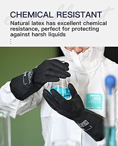 PACIFIC PPE Chemical Resistant Gloves, Heavy Duty Industrial Rubber Gloves - Image 2