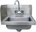 Commercial Stainless Steel Hand Wash Sink with Left Splash Guard – 16" x 16" | NSF Certified | Wall-Mount Handwashing Station